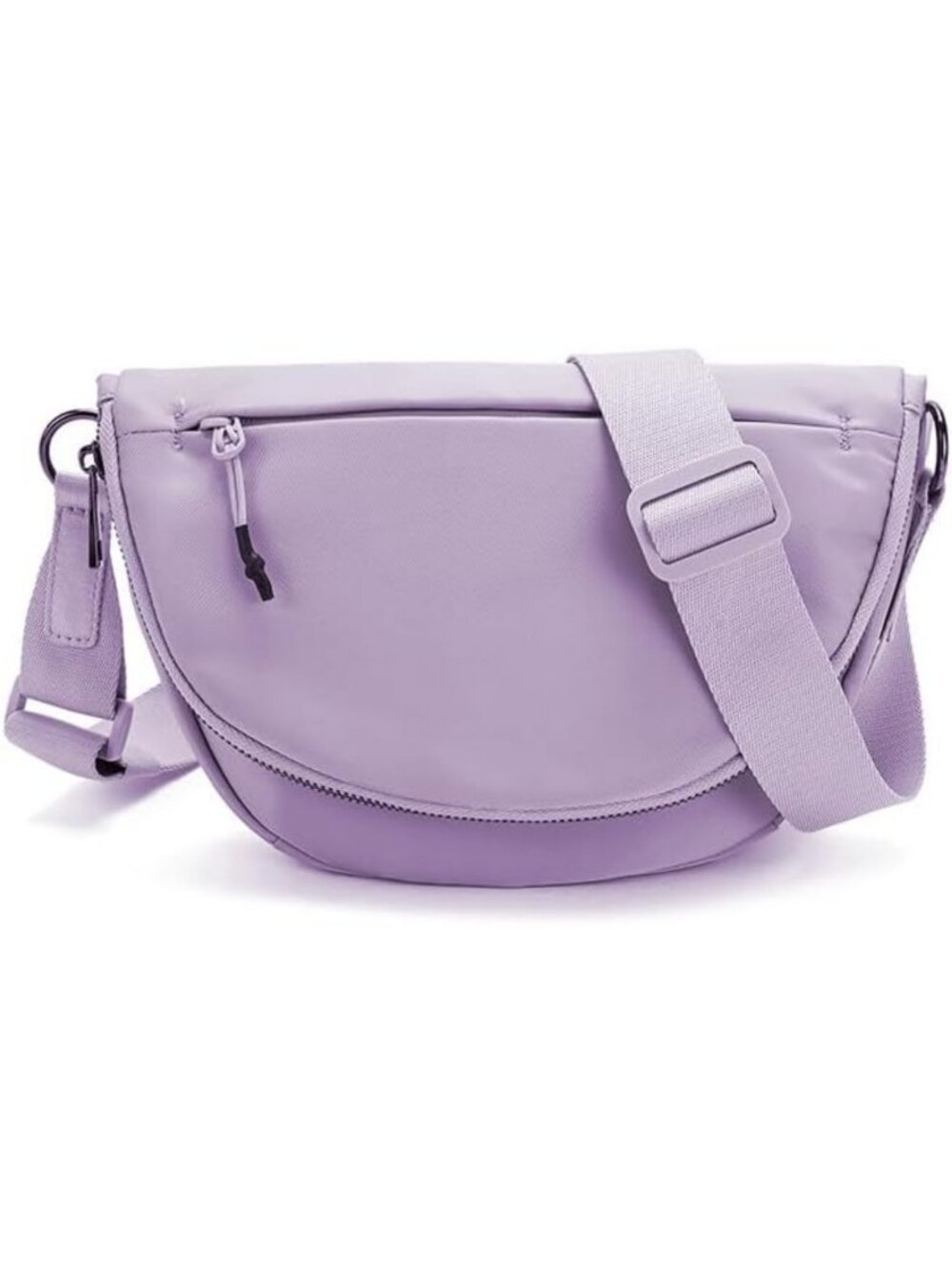 Trendy Crescent Moon Shoulder Bag - Medium Lightweight Nylon, Adjustable Strap